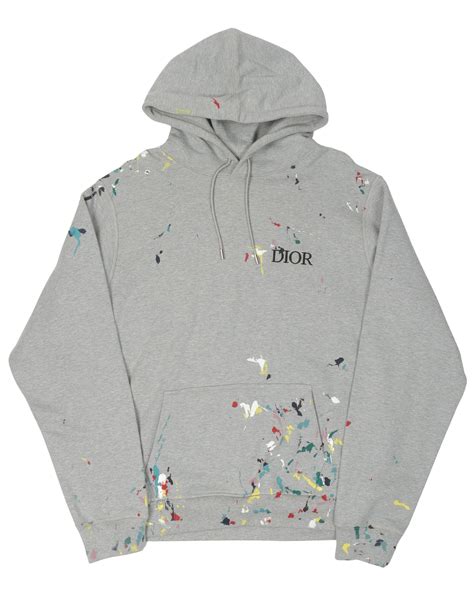 dior hoodie zip up|dior paint splatter hoodie.